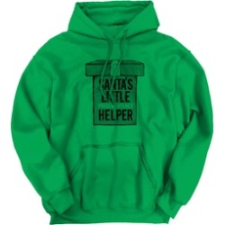 Funny Christmas Hooded Sweatshirt Santas Little Present Opener Helper