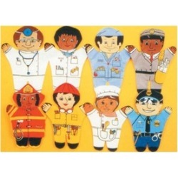 Dexter Educational Toys DEX850B Community 8 Pieces Puppet Set - African-American