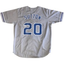 Autographed Don Sutton Los Angeles Dodgers Custom Jersey Grey "HOF"