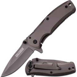 TAC-FORCE Grey TITANIUM Spring Assisted Open TACTICAL Folding Pocket K