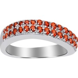 Orchid Jewelry 925 Sterling Silver 0.70 Carat Garnet Twisted Band Ring