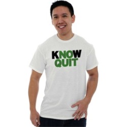 KNOW QUIT Sports Novelty Athletic Novelty Attitude Shirt T Shirt Tee