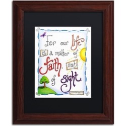 Jennifer Nilsson 'Words of Faith - Faith Not Sight' Matted Wood Framed Art