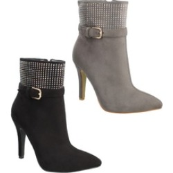 Moca Women's Heat-Sealed Rhinestone Ankle Booties