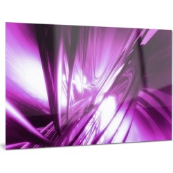 3D Abstract Art Purple Fractal Abstract Metal Wall Art 28x12