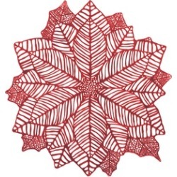 Christmas Red Poinsettia Placemats - 4 pack