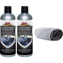 Dry Shine Waterless Car Care Leather Cleaner and Microfiber Towel Kit (3-Piece)