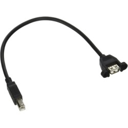 Cables To Go 28066 1Ft Usb 2.0 A Female To B Male Panel Mount Cable