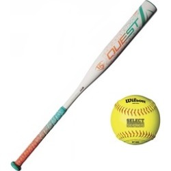 Louisville Slugger Quest Fast Pitch Softball Bat (31"/29 oz) w/ Ball