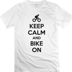 Shuqing Adult Short Sleeve Keep Calm And Bike On Tee Shirts White