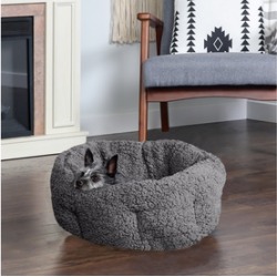 FurHaven Snuggle Terry Warming Hi-Lo Cuddler Dog Bed Charcoal in Gray Small