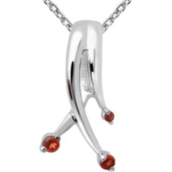 Orchid Jewelry 925 Sterling Silver 0.35 Carat Garnet Necklace