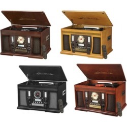 Victrola Wood 7/1 Bluetooth Record Player with CD and 3-Speed Turntable