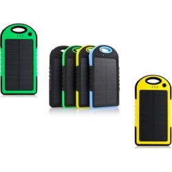 5000 mah Dual-USB Solar Power Bank Waterproof Battery Charger
