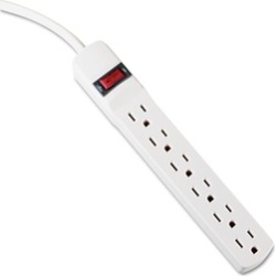 Innovera Six-Outlet Power Strip, 15-Foot Cord, Ivory