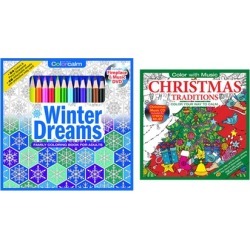 Christmas Traditions and Winter Dreams Adult Coloring Books (1- or 2-Pack)