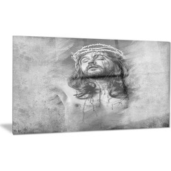 Jesus Christ Portrait Digital Art Metal Wall Art 28x12