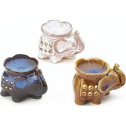 Trio of Porcelain Elephant Fragrance Oil Warmers Uses Tealight Candles