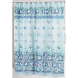 Carnation Home Fashions Oceanic Fabric Shower Curtain