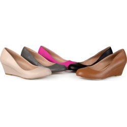 Journee Collection Women's Wide Width Round Toe Wedges (Sizes 7.5 & 8)