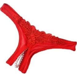 Womens Hot Sexy Open Crotch Embroidered Beads Pearls Shorts