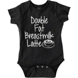 Double Breast Milk Latter Funny Baby Clothes Cute Coffee Cup Romper