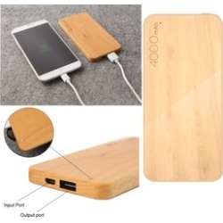 4000 MaH Wooden Portable Power Bank for Mobile Devices