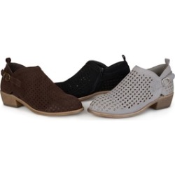 Journee Collection Womens Perforated Ankle Buckle Booties
