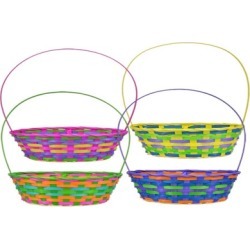 12" Rainbow Bamboo Easter Baskets (1 Dozen)