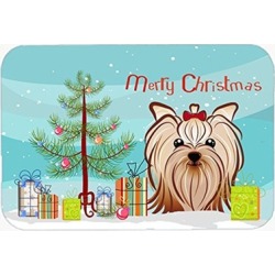 Carolines Treasures Christmas Tree & Yorkie Kitchen or Bath Mat