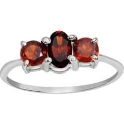 Orchid Jewelry 925 Sterling Silver 0.95 Carat Garnet Three Stones Ring