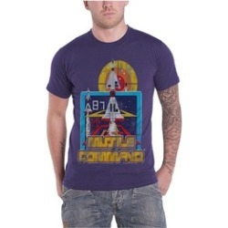 Atari T Shirt Missile Command Retro Gaming Mens Blue