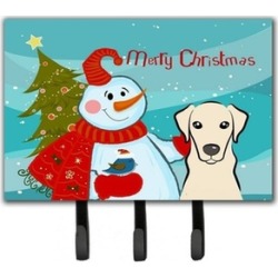 Carolines Treasures BB1842TH68 Snowman With Yellow Labrador Leash & Key Holder