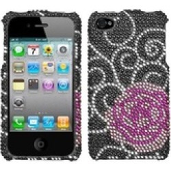 Insten Rosey Diamante Case For iPhone 4 4S