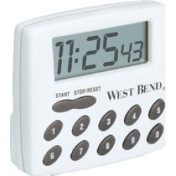 West Bend 40005X 2-Function Timer, White, Red Buttons