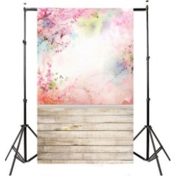5x7FT Watercolor Pink Flower Floor Photography Backdrop Props