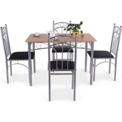 Costway 5PCS Dining Set Table and 4 Chairs Home Kitchen Furniture Costway 5PCS Dining Set Table and 4 Chairs Home Kitchen Furniture