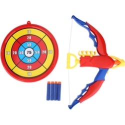 Children Toy Archery Set Plastic Arrow Bow Soft Bullets Score Target