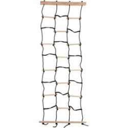 Hey! Play! Kids Climbing Cargo Net with Nylon Rope and Wooden Dowels