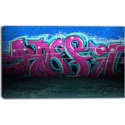 Purple Graffiti Wall - Street Art Canvas Art Print