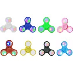Tri Hand Finger Spinner Fidget Toy With 3 LED Lights Flash Focus Gyro
