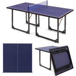 Multi-Use Foldable Midsize Compact Table Tennis Table Removable Net