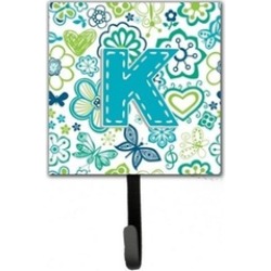 Carolines Treasures CJ2006-KSH4 Letter K Flowers And Butterflies Teal Blue Leash