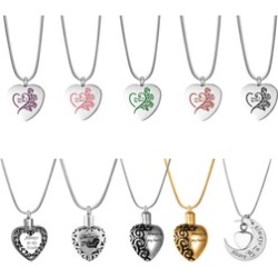 Anavia Always In My Heart Cremation Memorial Urn Ash Necklace Jewelry