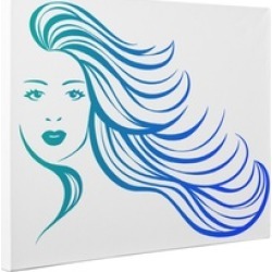Blue Long Hair Flowing CANVAS Wall Art Home Décor