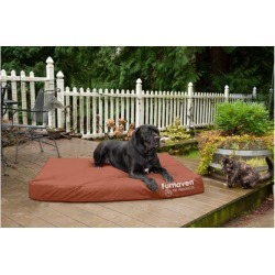 FurHaven Deluxe Oxford Indoor/Outdoor Dog Bed. Multiple Options Available. Chestnut Orthopedic in Gray Large