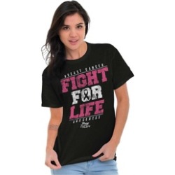 Fight For Life Breast Cancer Awareness Cool Pray Cure BCA T-Shirt Tee