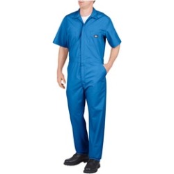 Dickies 33999MB XL TL Mens Short Sleeve Medium Blue Poplin Cover all