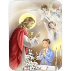 Carolines Treasures APH7584LCB First Communion Boy Glass Cutting Board Large