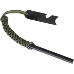 Ferrocerium Ferro Rod Steel Flint Fire Starter w/Handmade Lanyard